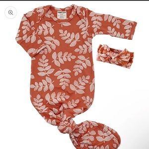 Knotted Gown & Beanie Rust Fern